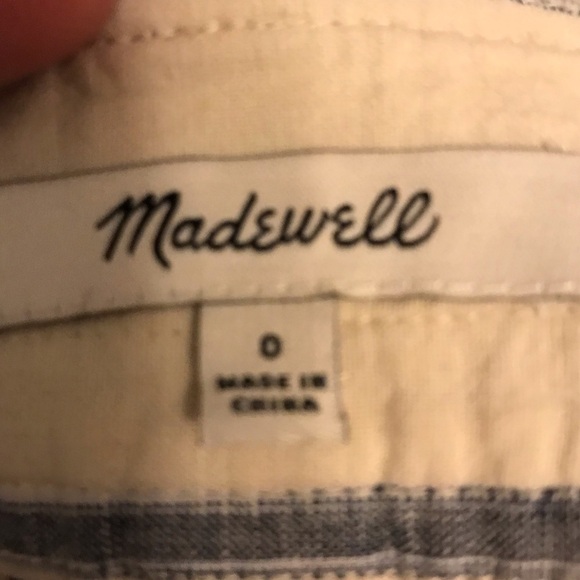 MADEWELL linen blend wrap skirt. Striped. Size 0. - Picture 4 of 6